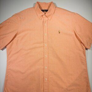 Ralph Lauren Men's Button Down Shirt Vibrant Orange Hue - Size X Large